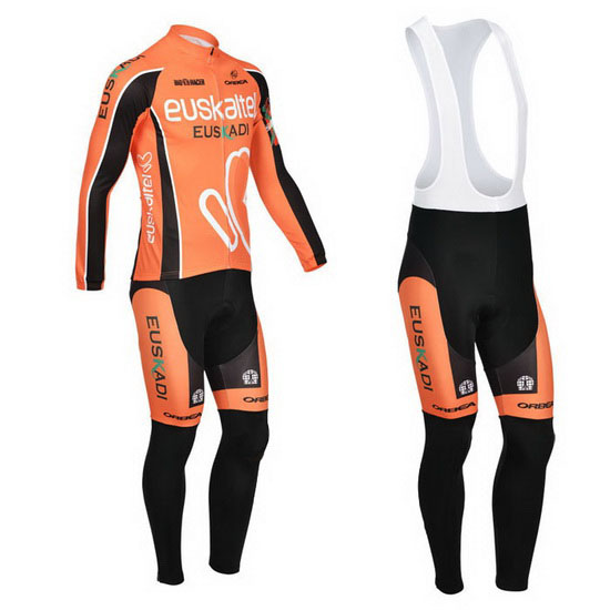 2013 Maillot Euskalte Tirantes Mangas Largas Naranja